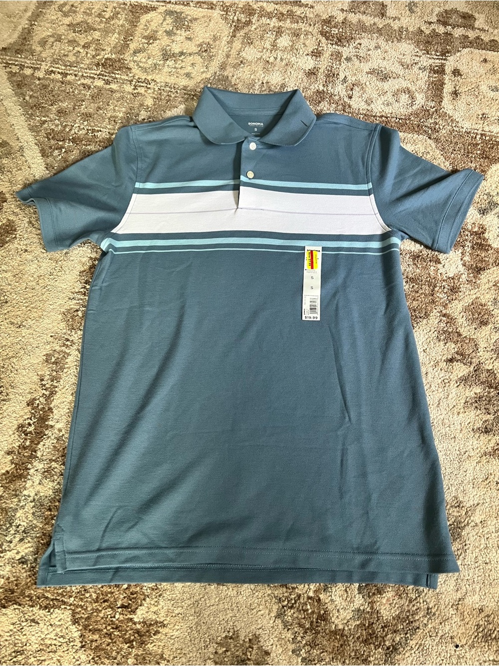 Men's Short-Sleeve Stripe Polo Shirt